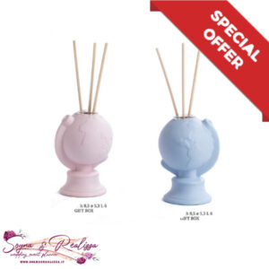 Diffusore mappamondo rosa celeste